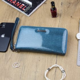   Gregorio LN-119 modrá dámska kožená peňaženka 19,5 x 10 x 2,8 cm