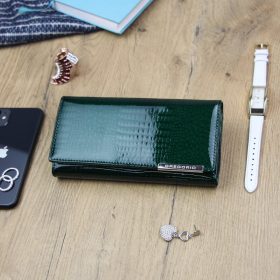    Gregorio GF106 zelená dámska kožená peňaženka 19 x 10 x 3 cm