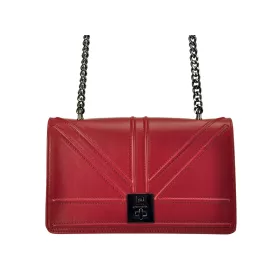    Dámska kožená kabelka cez rameno Pierre Cardin 4212 GNC NAPPA bordovej farby 27 x 20 x 10 cm