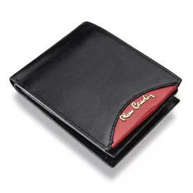    Pierre Cardin TILAK29 325 RFID čierno-červená pánska kožená peňaženka 12 x 9,5 cm