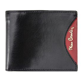    Pierre Cardin TILAK29 8824 RFID čierno-červená pánska kožená peňaženka 11 x 9 cm