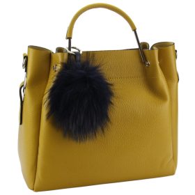   Gregorio Zawieszka pompon fekete rostbőr kiegészítő 18 cm