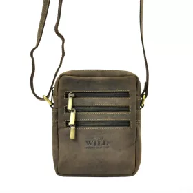    Kožená bočná taška Wild 250-MH hnedá, taška cez rameno 16 x 20 x 6 cm