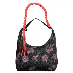    Dámska čierna kvetinová kabelka cez rameno Desigual 35 x 37 x 8 cm