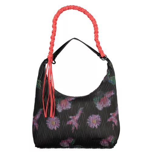  Dámska čierna kvetinová kabelka cez rameno Desigual 35 x 37 x 8 cm