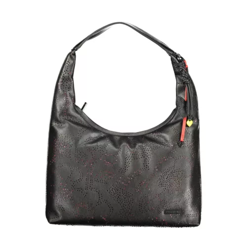  Desigual hobo, dámska čierna kabelka cez rameno 36 x 28 x 9 cm