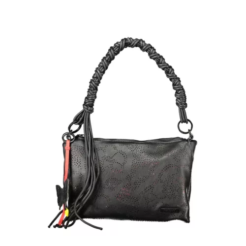  Desigual čierna dámska kabelka cez rameno s bočným popruhom 25 x 17 x 6 cm