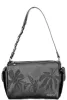  Dámska čierna kabelka cez rameno Desigual s rastlinným vzorom 25 x 20 x 12 cm
