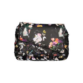   Desigual fekete színes virágmintás női válltáska 24 x 15 x 9 cm