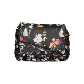    Desigual čierna farebná kvetinová dámska kabelka cez rameno 24 x 15 x 9 cm