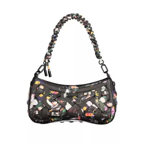  Desigual čierna dámska kvetinová kabelka cez rameno 25 x 14 x 9 cm