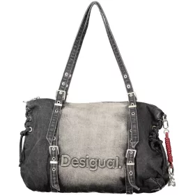   Desigual Half Logo Denim Lanuza fekete farmer női válltáska 40 x 30 x 10 cm