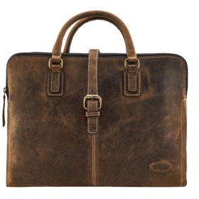    Starožitná kožená taška na notebook Giorgio Carelli, bočná taška