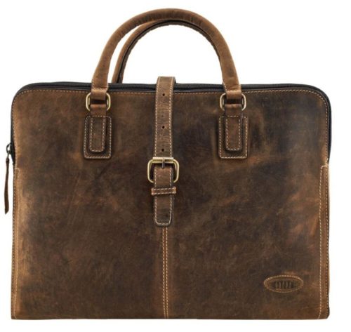  Starožitná kožená taška na notebook Giorgio Carelli, bočná taška
