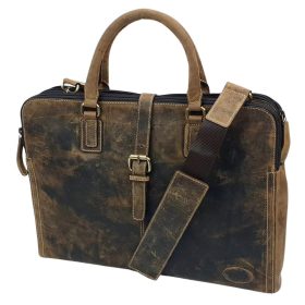    Starožitná kožená taška na notebook Giorgio Carelli, bočná taška