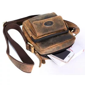  Giorgio Carelli: sťahovacia kožená bočná taška 20 cm