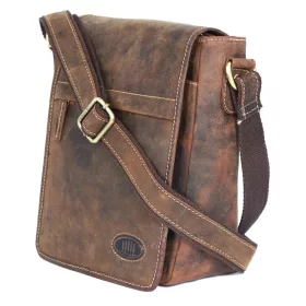    Giorgio Carelli: unisex sťahovacia kožená bočná taška 26 cm