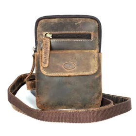    Giorgio Carelli: Mini vyťahovacia kožená bočná taška 18 cm