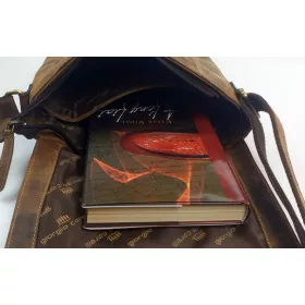  Pánska bočná kožená taška s prackou Giorgio Carelli