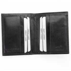    Rovicky TW-01-RVT čierna pánska peňaženka z hovädzej kože 8 x 10 cm