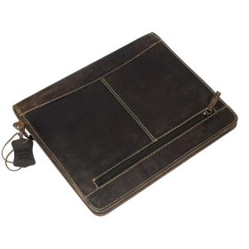    Hnedý kožený priečinok a držiak na spisy Giorgio Carelli