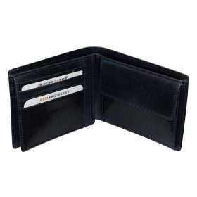    Tmavomodrá pánska kožená peňaženka Giorgio Carelli, RFID