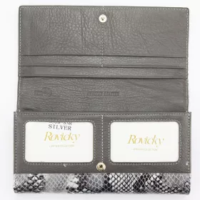   Rovicky 8803-SNR RFID strieborná dámska kožená peňaženka 19,5 x 11 x 3,5 cm