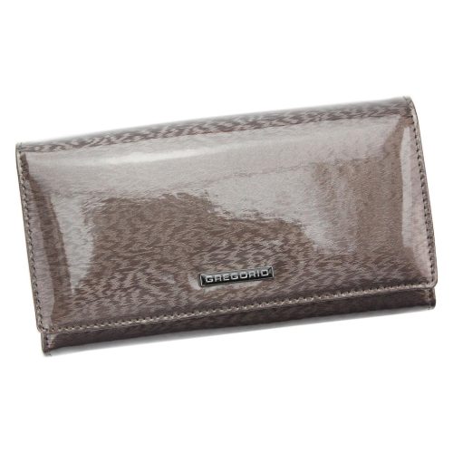 Gregorio PT-121 szürke női marhabőr pénztárca 20 x 10 x 4 cm