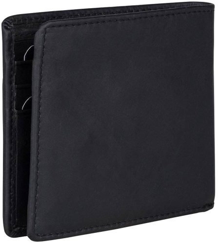  Čierny kožený držiak na karty Burkely PATCHI RFID, 10 × 8 cm