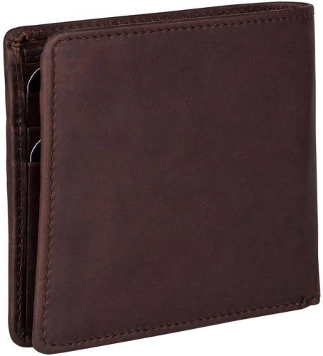  Čierny kožený držiak na karty Burkely PATCHI RFID, 10 × 8 cm