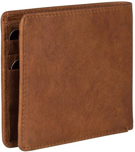  Čierny kožený držiak na karty Burkely PATCHI RFID, 10 × 8 cm