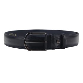    Pánsky opasok z hovädzej kože Pierre Cardin PSN 6205 modrý 3,5 cm