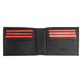    Pierre Cardin TILAK37 8804 čierno-červená pánska peňaženka z hovädzej kože 12,5 x 9,2 x 2 cm