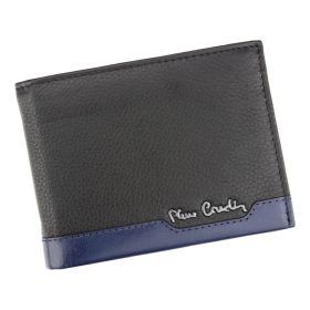    Pierre Cardin TILAK37 8806 RFID čierno-modrá pánska kožená peňaženka 12,5 x 9,5 cm