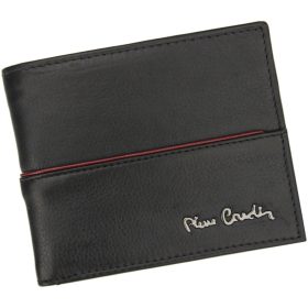    Pierre Cardin TILAK38 8824 RFID čierno-červená pánska peňaženka z hovädzej kože 11 x 9 x 2 cm
