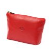  Dámska kozmetická taštička EL FORREST CB01-47 COSMETICS červená z hovädzej kože 17,5 x 11 x 5 cm