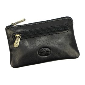    EL FORREST 6030-61 čierny kožený prívesok na kľúče 12 x 7,5 x 1 cm