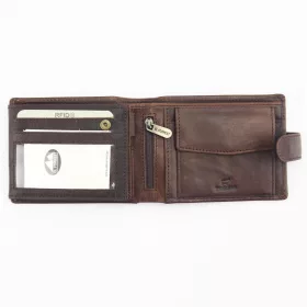    EL FORREST 892-22 RFID hnedá pánska kožená peňaženka 12 x 9,5 x 2,5 cm