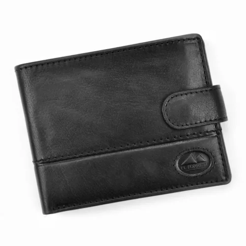  Pánska peňaženka z hovädzej kože EL FORREST 892-61 s RFID, čierna, 13 x 9,5 x 2,5 cm