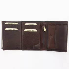    EL FORREST 859-22 RFID hnedá pánska kožená peňaženka 10 x 13 x 2,5 cm