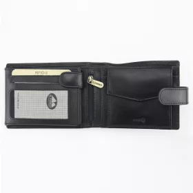    EL FORREST 892-67 RFID čierna pánska kožená peňaženka 12 x 9,5 x 2,5 cm