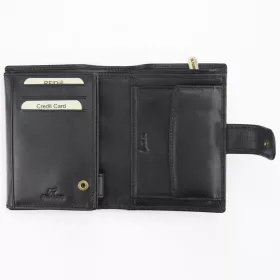    EL FORREST 988-67 RFID čierna pánska kožená peňaženka 9,5 x 13 x 3,5 cm