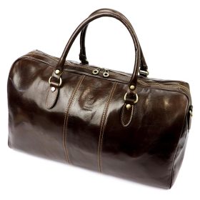    Gregorio 130/0788 tmavohnedá kožená cestovná taška 55 x 28 x 26 cm