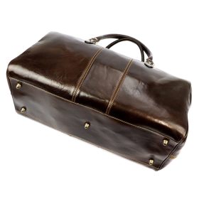    Gregorio 130/0788 tmavohnedá kožená cestovná taška 55 x 28 x 26 cm