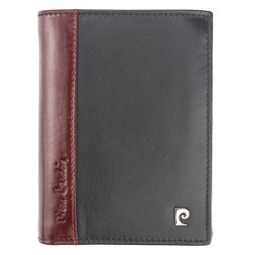    Pierre Cardin TILAK30 326 čierno-červená pánska kožená peňaženka 10,5 x 12,7 cm