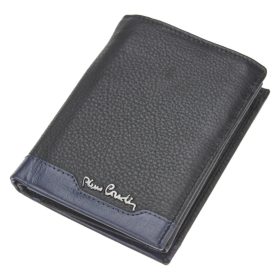    Pierre Cardin TILAK37 326 RFID čierno-červená pánska peňaženka z hovädzej kože 10,5 x 12,7 x 2,8 cm