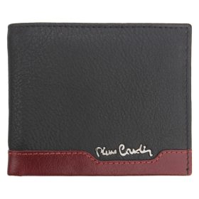    Pierre Cardin TILAK37 8824 RFID čierno-červená pánska peňaženka z hovädzej kože 11 x 9 x 2 cm