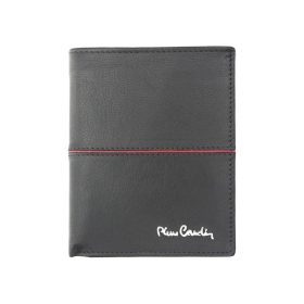    Pierre Cardin TILAK38 326 RFID čierno-červená pánska peňaženka z hovädzej kože 10,5 x 12,7 x 2,8 cm
