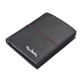   Pierre Cardin TILAK38 326 RFID čierno-červená pánska peňaženka z hovädzej kože 10,5 x 12,7 x 2,8 cm