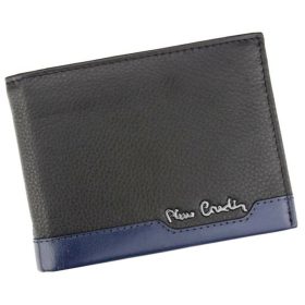    Pánska kožená peňaženka Pierre Cardin, čierno-modrá, s RFID ochranou, 12 × 9,5 cm